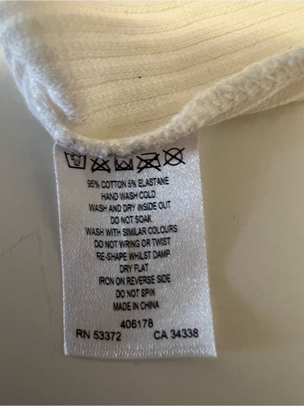 French Connection Cream One-Shoulder Ribbed Tank - Picture 5 of 9